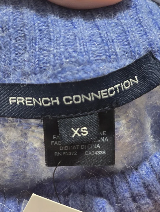 French Connection Neya Fair Isle Cardigan Ivory Wool Blend Size XS - Picture 5 of 7